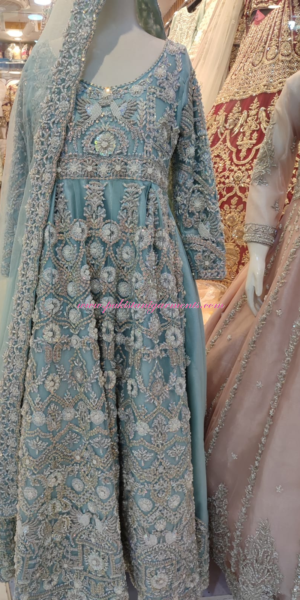 Elegant Light Blue Party Wear